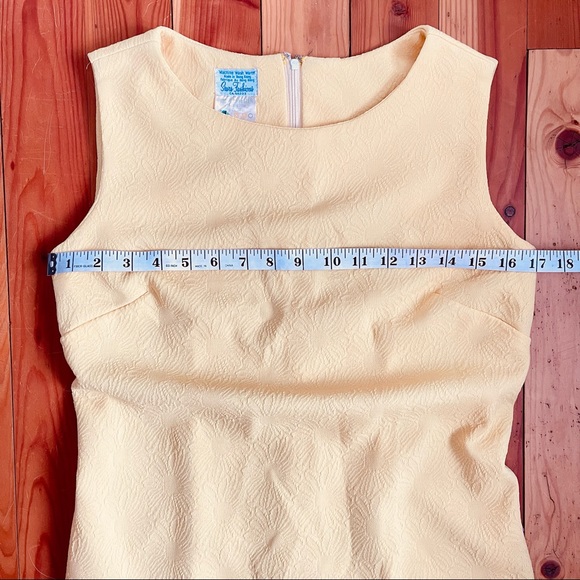 Vintage Sears Yellow Floral Knit Polyester Dress - Picture 8 of 11